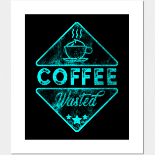 Cute & Funny Coffee Wasted Retro Caffeine Pun Posters and Art